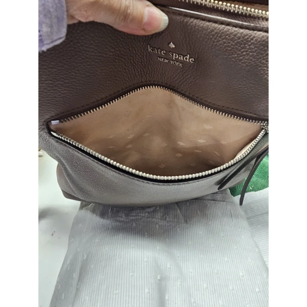 PRE OWNED GOOD 8/10 Kate Spade Jackson Top Zip‎ Crossbody WKRU5941-Brownstone